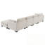 Canapé modulaire en L avec table pliante, port double, poches latérales et 2 coussins