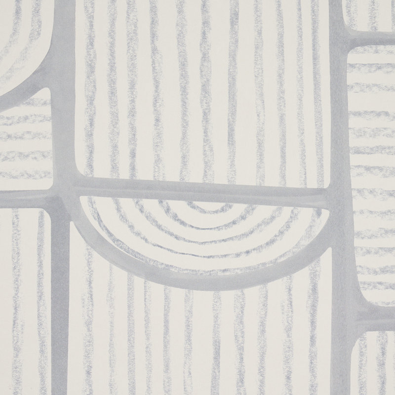 Papier peint Schumacher x Backdrop Bloomsbury, Gris froid