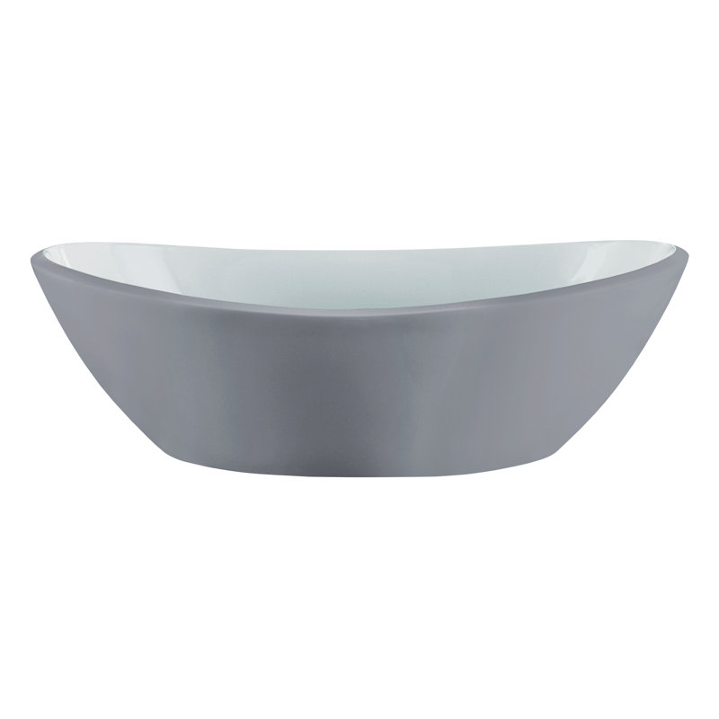 Amalfi 21.62'' L Bathroom Sink, Matte White, Yellow Grey - Matte
