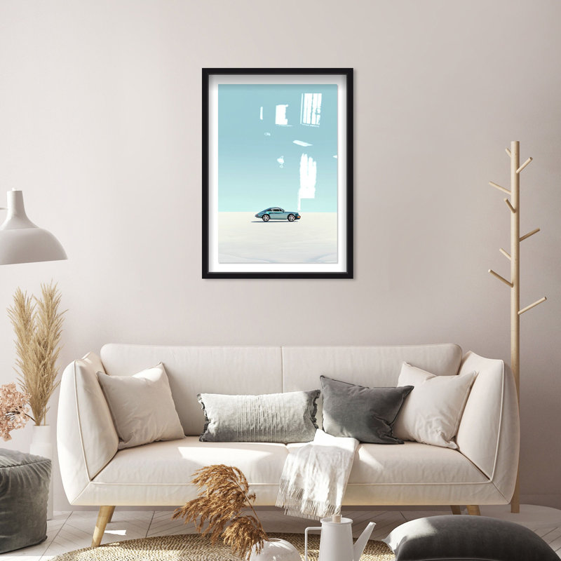 Carrera in Salt Flats Shadowbox by Oliver Gal, Black, 16.5" H x 11.5" W