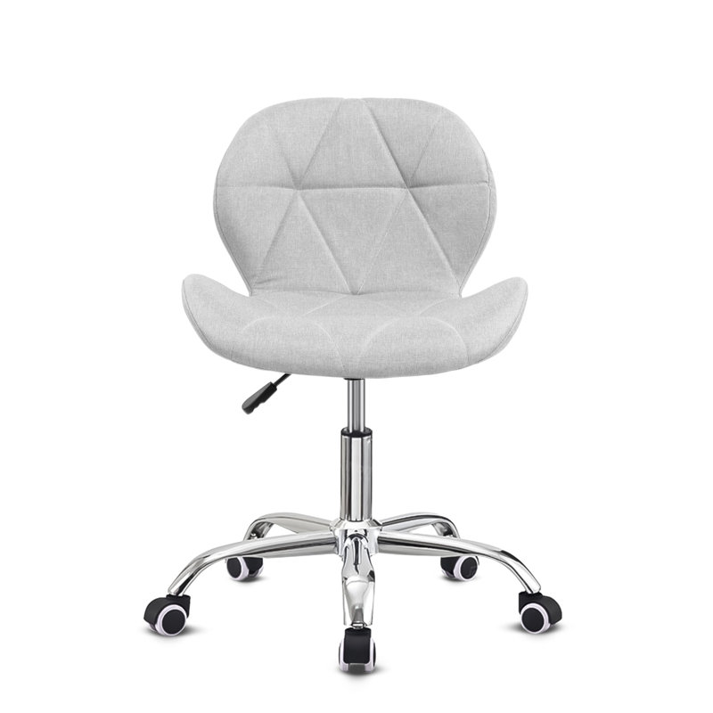 Erltrud Velvet Office Chair, Fabric, Grey