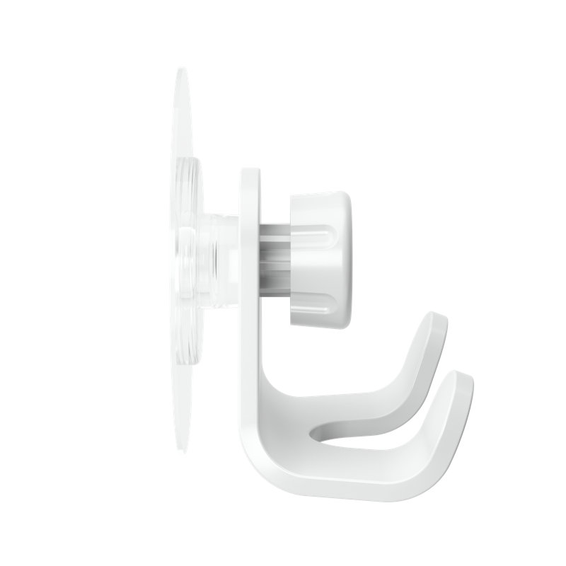 White Adjustable Plastic Double Wall Hook