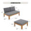Ensemble de mobilier de jardin 5 places en bois d'acacia avec coussins-480404396