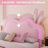 Zoomie Kids Floating Bed Frame with Adjustable LED Headboard and Leather Upholstered-500018431-500018424
