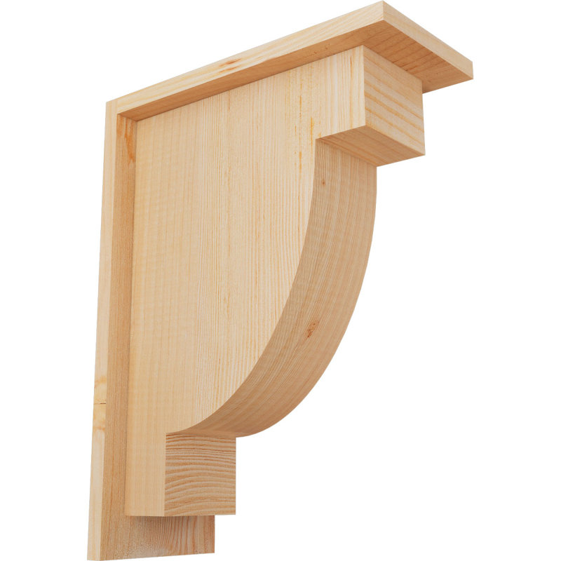 Corbeau alpin avec contre-plaque, H 16 po x l 5,5 po x P 12 po, Sapin de Douglas, Lisse