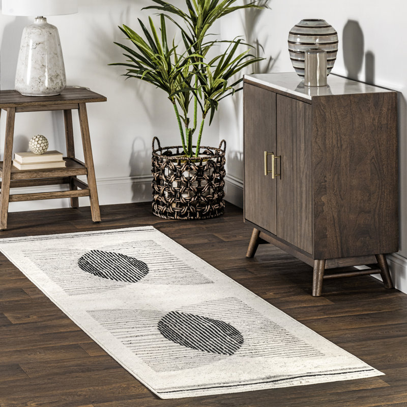 Bloomingdale Abstract Area Rug for Living Room Bedroom Dining Room Kitchen, Grey/Ivory, Runner 2'8" x 8'
