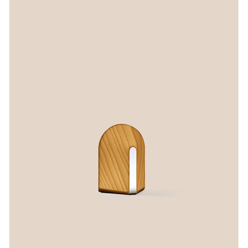 Igloo Table Lamp, Non-Dimmable, 7.1" H, Natural Beech