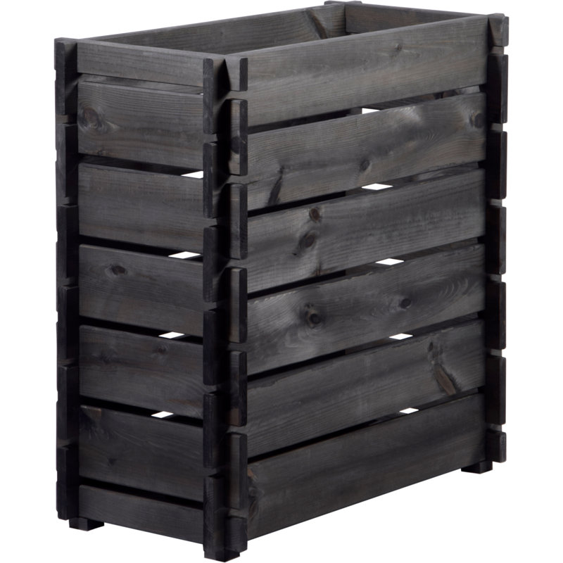 Aakeem Wood Raised Garden Bed, Anthracite