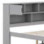 Structure de lit plateforme avec bibliothèques et tablettes de rangement, quatre tiroirs-582079791
