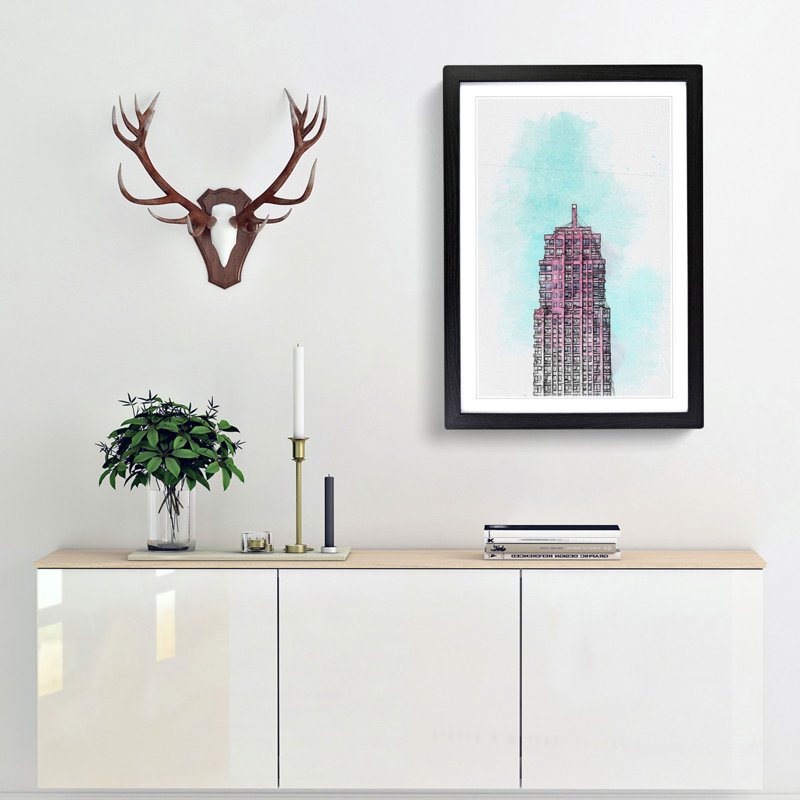 Sketching the Architecture Vol.65 - Picture Frame Drawing Print, Black Framed, 36cm H x 27cm W x 2cm D