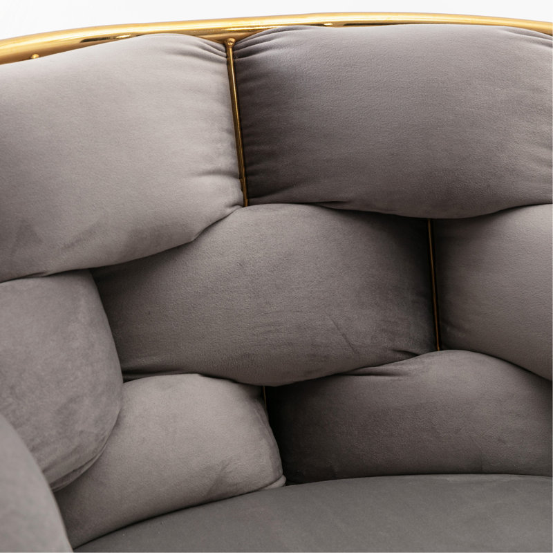 Hummera Upholstered Accent Chair, Gray Velvet, 1
