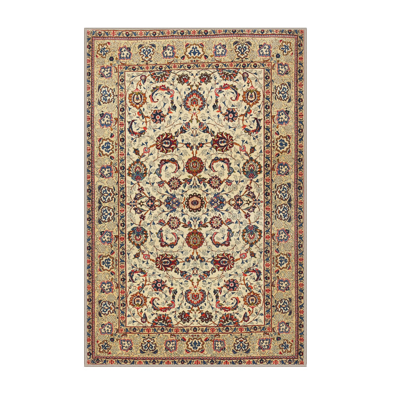 Vert oriental/beige Crowder Tapis décoratif, Rectangle 7 pi x 9 pi