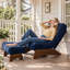 Fauteuil d'appoint en velours côtelé avec repose-pieds, fauteuil de salon pliant avec dossier réglable et repose-pieds-1044983918