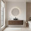 Meuble-lavabo mural avec lavabo, armoire de rangement rayée à bords courbés avec tiroirs-1168685006-1168685004
