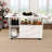 Multi - Functional 47 Inch White Folding Table With Storage And Mobility For Small Spaces, Practical Style Five Shelves Universal , Perfect Kitchen Areas,