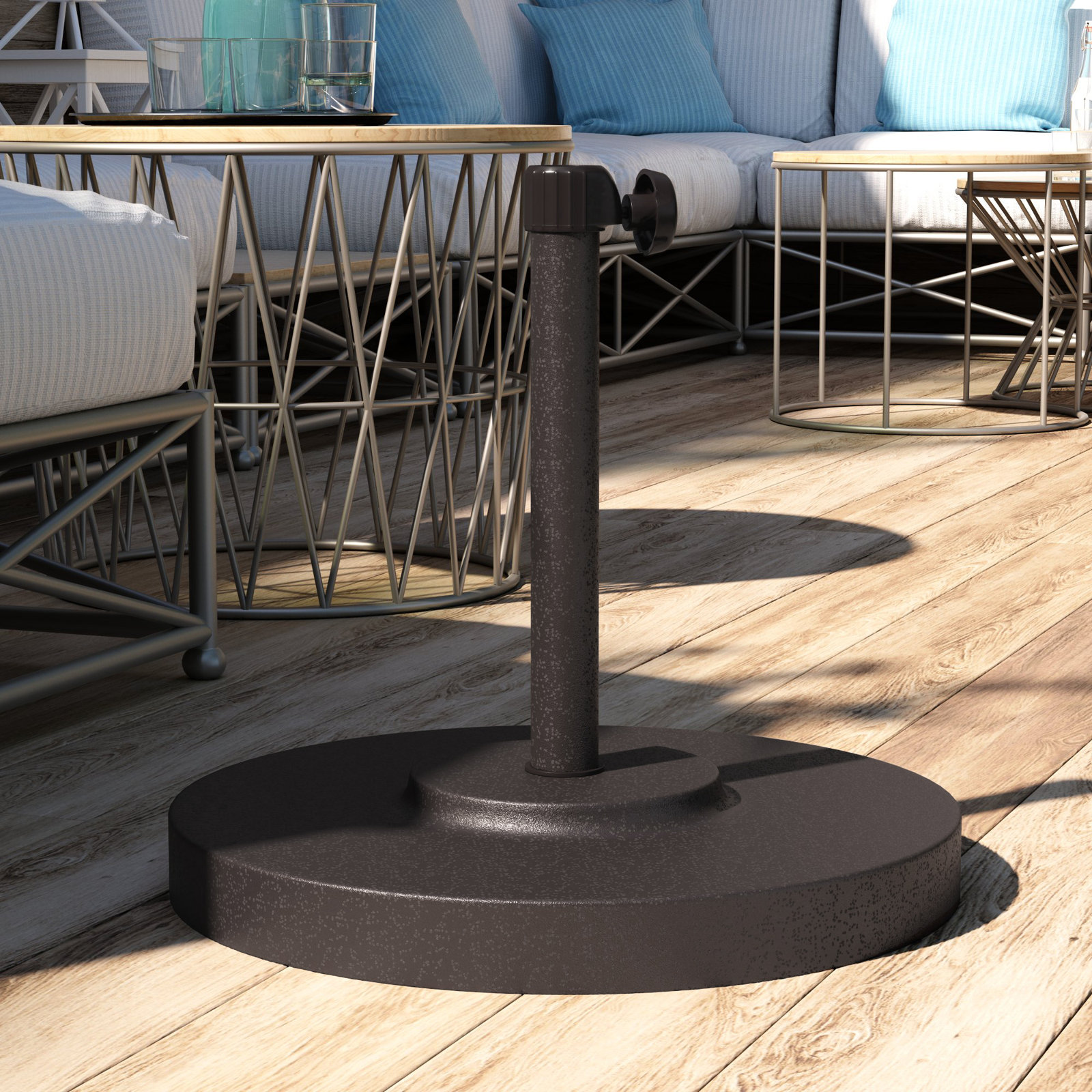 Roksana Steel Free Standing Umbrella Base, Bronze