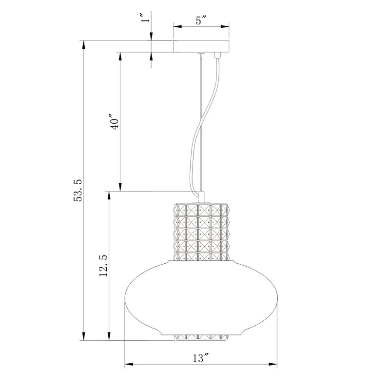 Luminaire bol suspendu 1 lumières unique Seawell