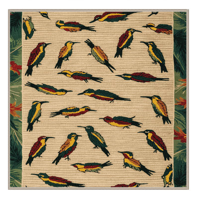  Washable Hawaiian Honeycreepers Hawaiian Area Rug