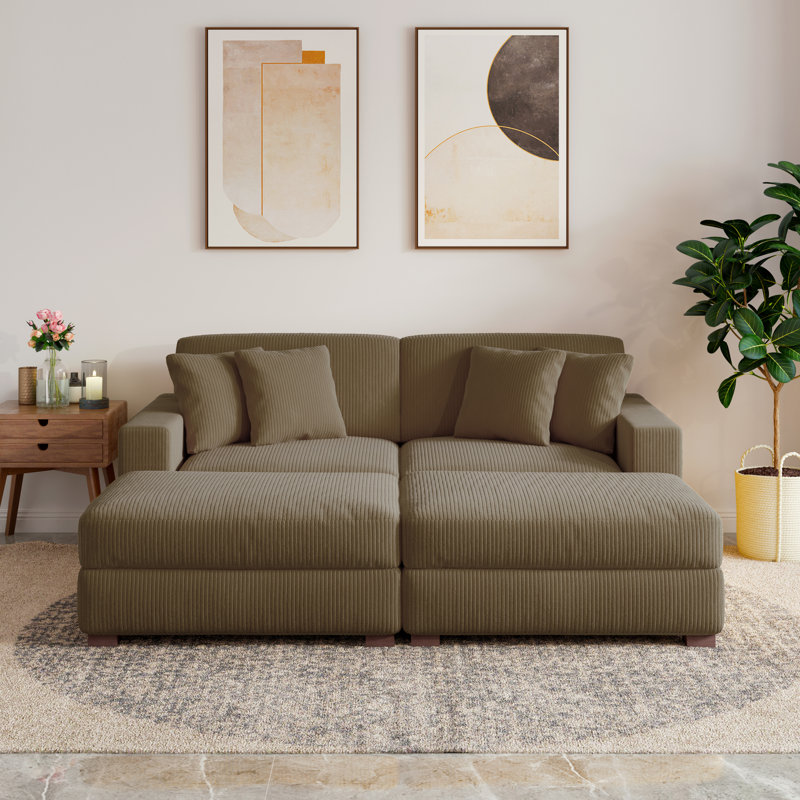 Milbrey 210.1Cm Square Arms Sleeper, Camel
