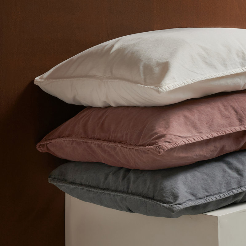  Stonewashed Cotton Canvas Solid Color Timeless Basic Rustic Chic Pillow Sham, Sarsaparilla, Standard/Twin