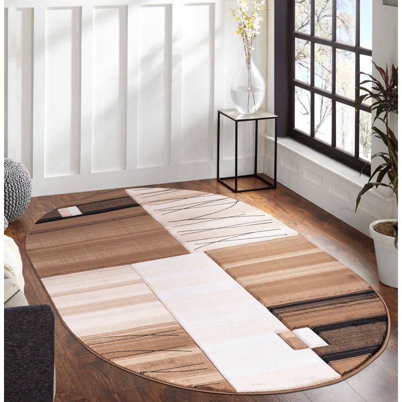 Anjolie Abstract Indoor Rug, Oval 5'2" x 7'5"