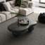 Table basse de 40 pouces en forme de nuage avec 3 pieds sphériques pour le salon, blanc crème-856897099-856897096-848548132