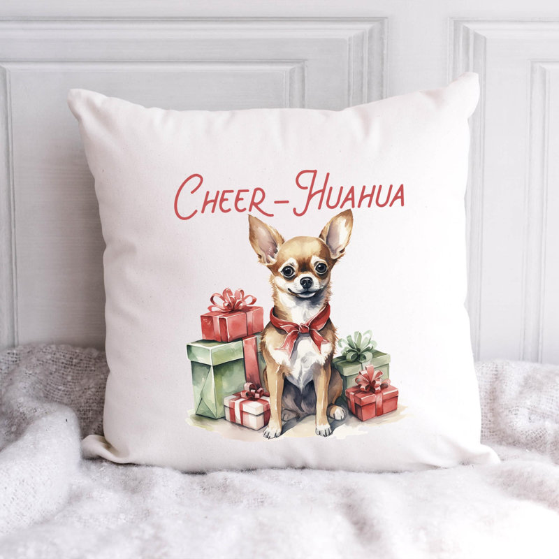 02_chihuahua Reversible Throw Pillow, 14" x 14"