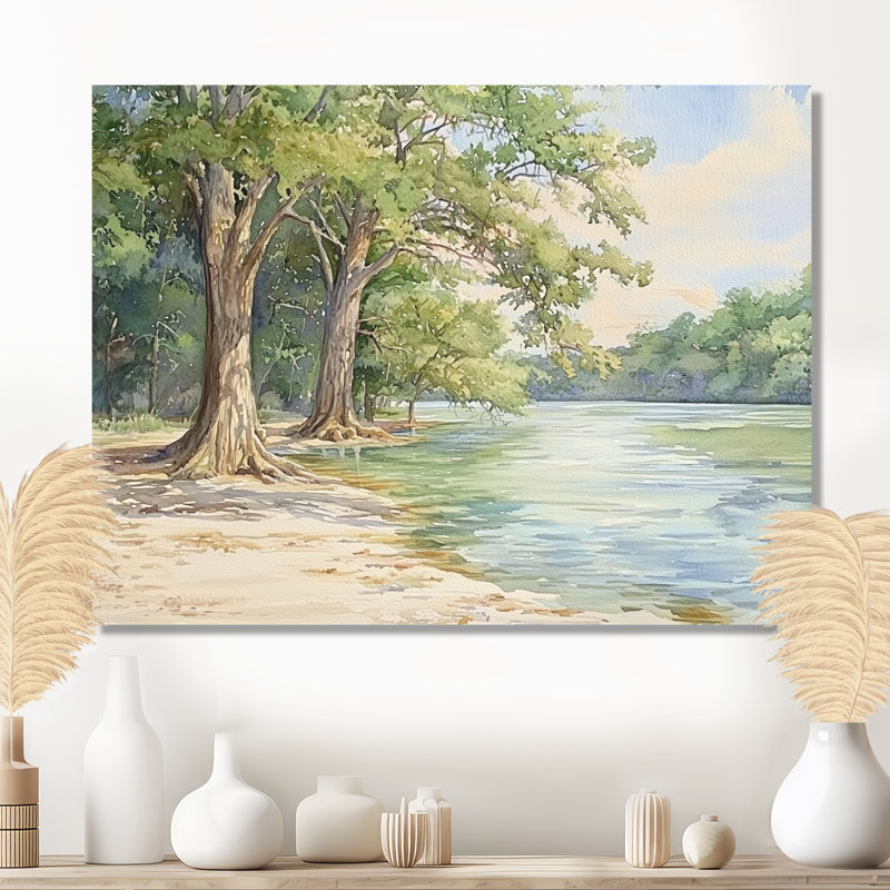Brazos River In Texas II - paysages, impression murale en métal, H 24 po x l 32 po