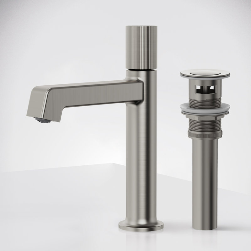 Single Hole Bathroom Faucet, Single Handle Bathroom Sink Faucet with Drain Assembly, Brushed Nickel