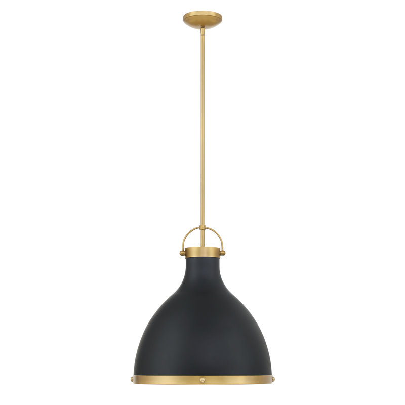 1 LIGHT PENDANT, Legacy Brass/Matte Coal