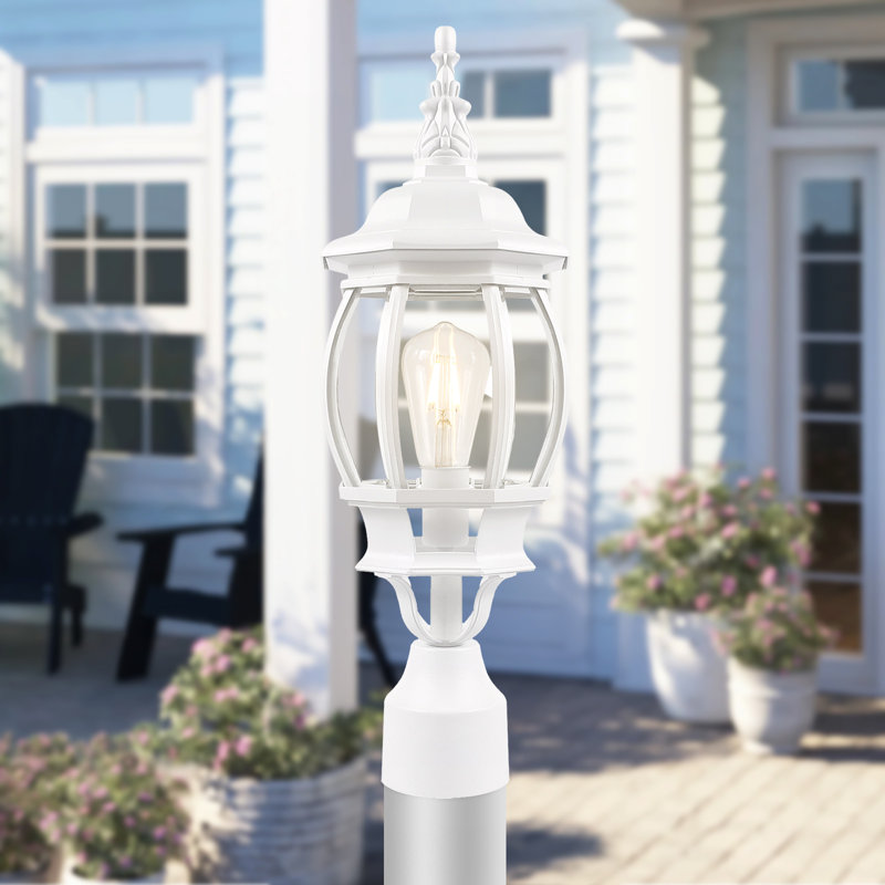 1 -Light 18.9"H Hardwired Transparent Pier Mount Light, White