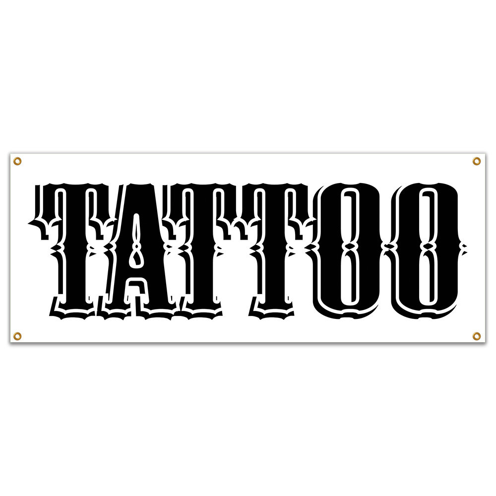 Tattoos And Piercings Custom Shape Metal Sign 24 x 14 Inches