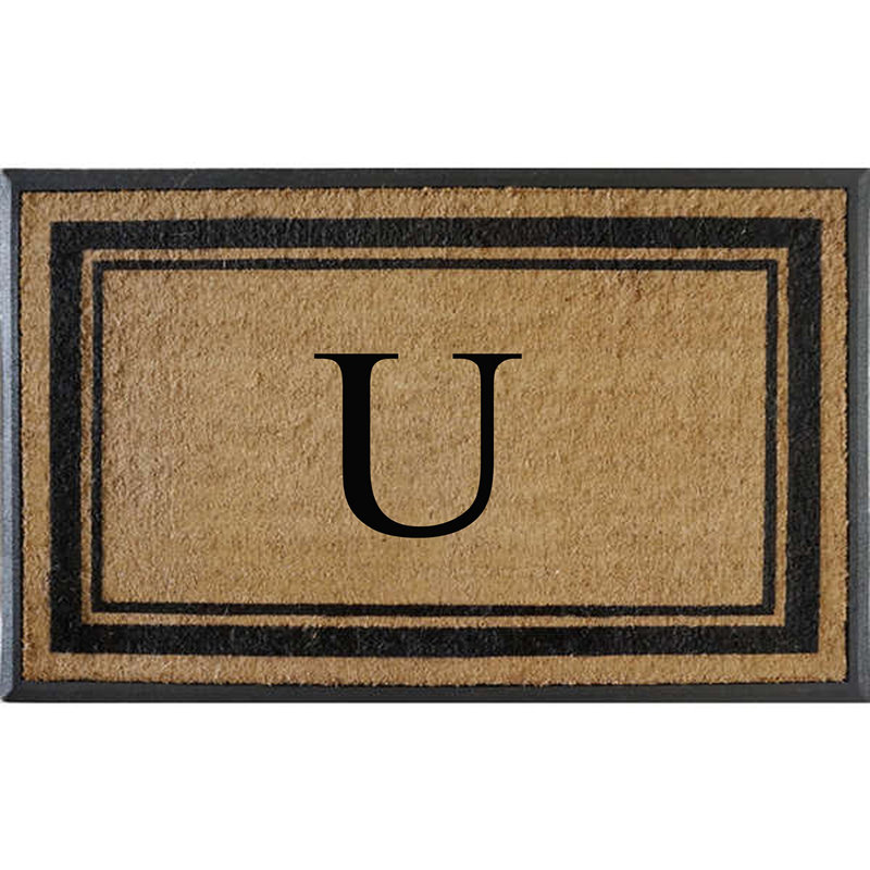 Butters 30" W x 48" L Monogrammed Coir Door Mat, U