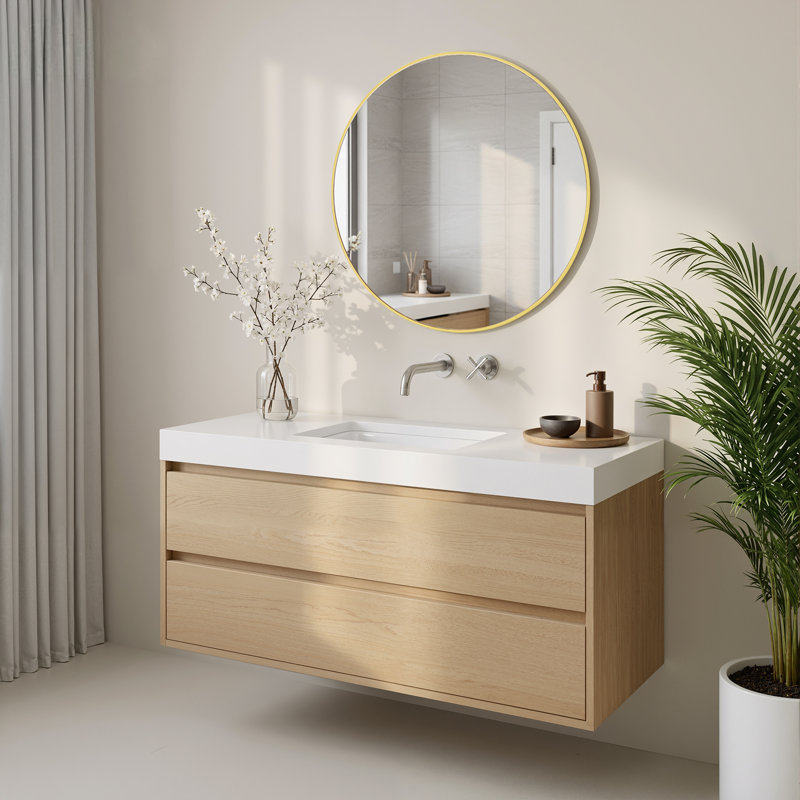 Miroir d'appoint 30 po HD, Doré, 30 po x 30 po