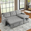 Canapé-lit modulaire réversible de 78,5 po avec méridienne et sac de rangement latéral pour petit espace-1904472272