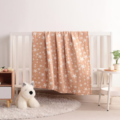 Couverture en mousseline de coton réversible et légère pour tout-petits 3 couches, 45 po x 60 po