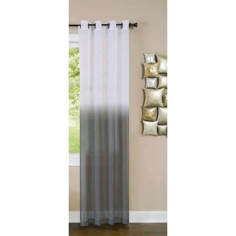 Panneaux de rideaux semi-transparents Lilie, L 52 po x L 63 po, Anthracite