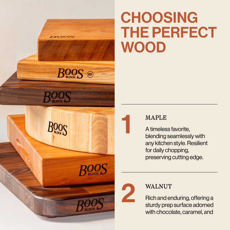 John Boos BoosBlock® Au Jus Edge Grain Maple Wood Cutting Board with Groove, 18" W x 24" L