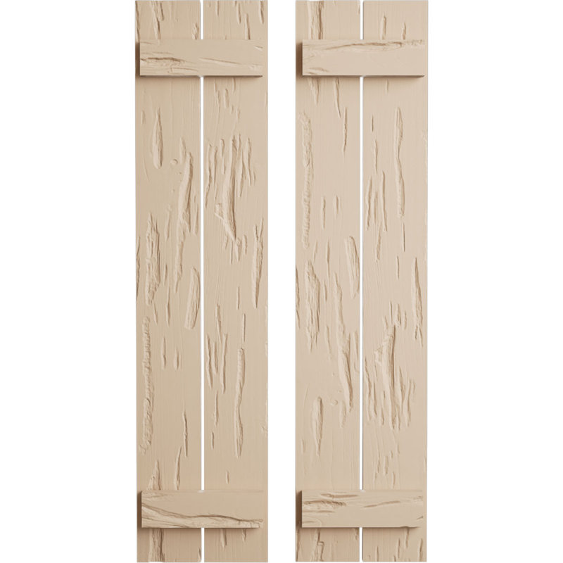 Volets en faux bois rustique à deux planches espacées (par paire), H 38 po x l 11,5 po x P 1 po, 11"