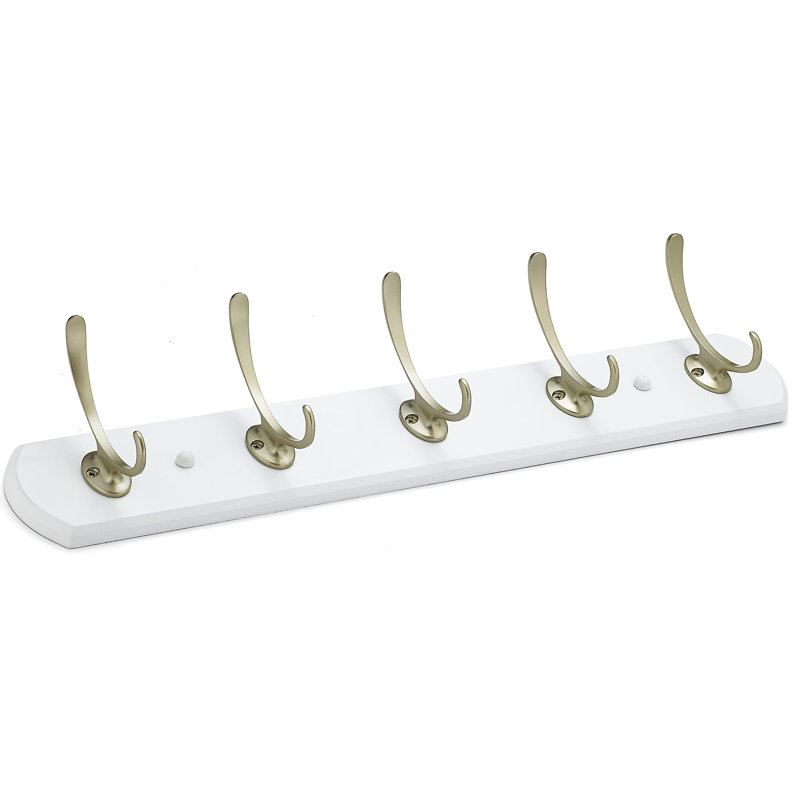 Porte-manteaux mural transitionnel, Blanc / nickel mat