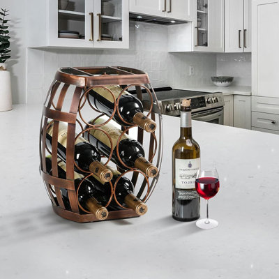 Baylum Iron Wine Bottle Rack in Brown