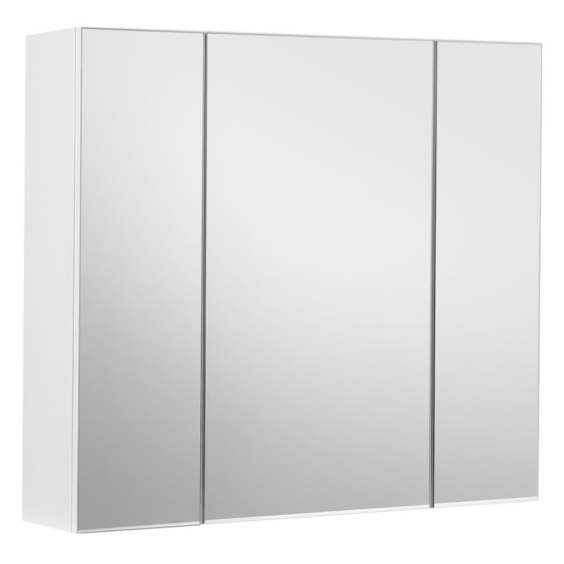 Wall Mounted Bathroom Mirror Cabinet 3 Door with Adjustable Shelf Modern 15 x 60 x 55 cm