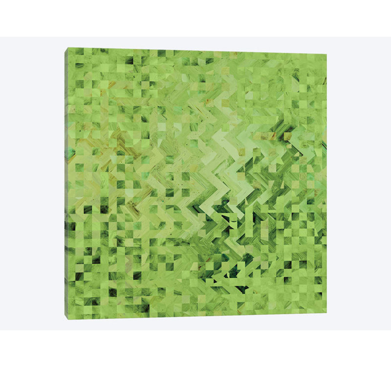 « green galaxy pattern » par barruf, reproduction d’impression sur toile tendue, H 12 po x l 12 po x P 1,5 po, Pas de tapis