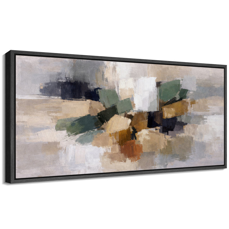 Composition abstraite de ton géométrique de bloc de terre, images de salon moderne, impression sur toile encadrée, impression numérique