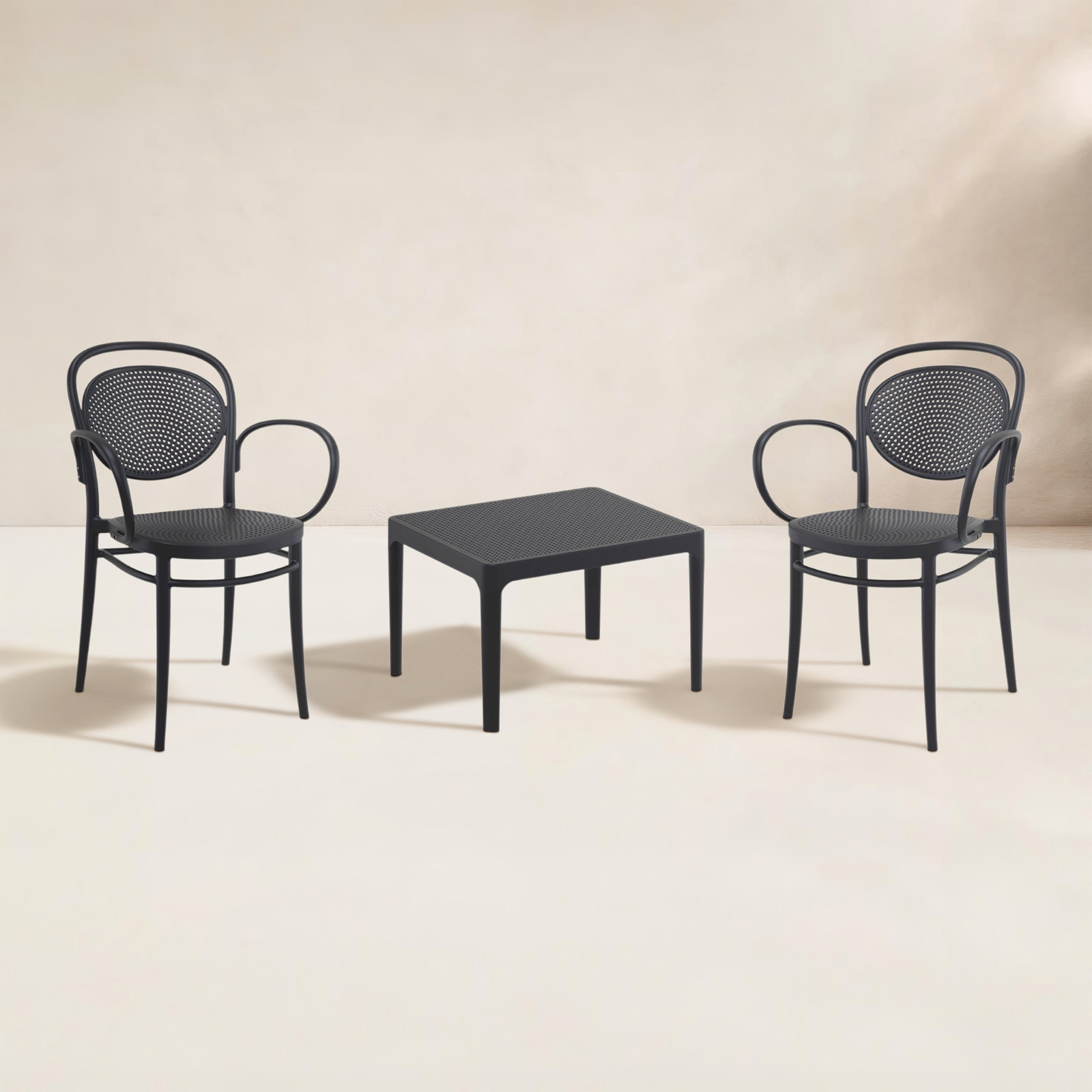 Farrah 2-Person Patio Seating Group, Black