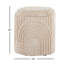 18" Storage Ottoman In Beige Cotton With High Pile Textured Design