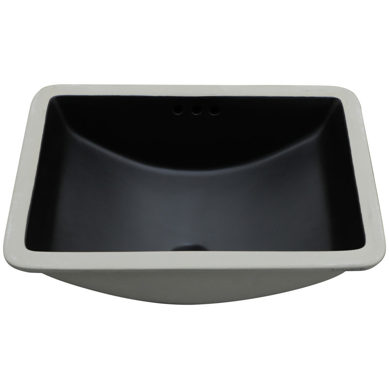 Black Ceramic Undermount Sink 21"x14.48", Elegant Modern Style, - Stain, Space Saving For Bathrooms 21"x14.48" Bathroom Sink, Smooth Transition, Long Lasting Shine, Integrated Overflow