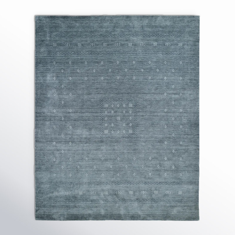 Simi Hand Knotted Cotton/Wool Southwestern Area Rug, Dark Brown, Rectangle 5' x 8'