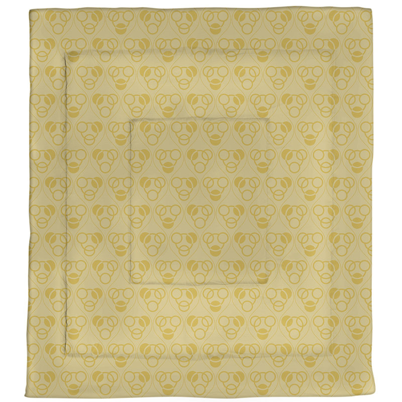 Édredon réversible simple en microfibre Circles Waves, Édredon simple TG, Jaune