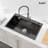 30-inch Single Bowl Overmount Handmade Kitchen Sink Stainless Steel Sink with US Standard Drain and Hook-115336768